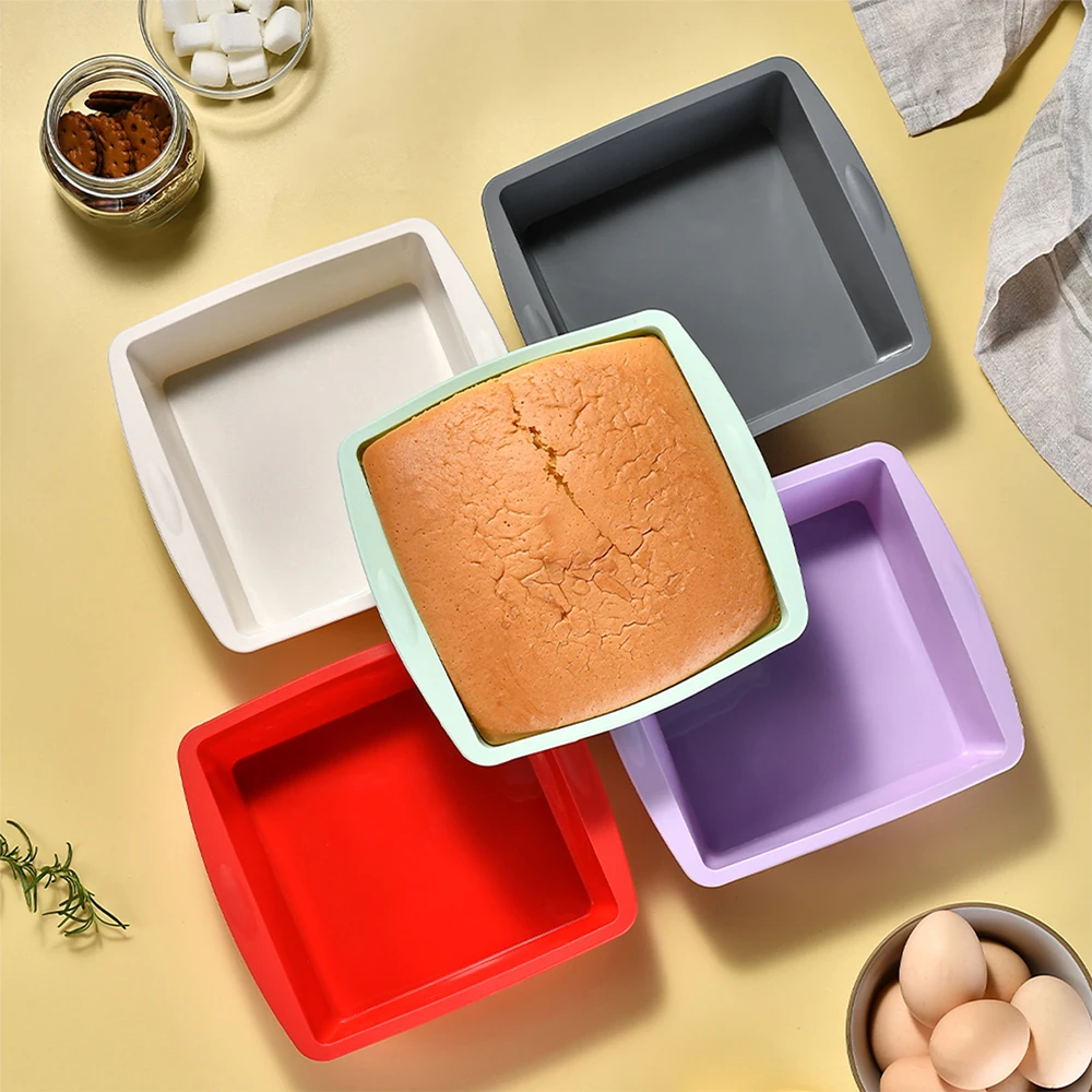 Kitchen Baking Ware - แม่พิมพ์เค้กซิลิโคนทรงสี่เหลี่ยม1/4ชิ้นถาดอบแบบง่ายสำหรับเค้กเครื่องมือทำครัวทนทานและอุปกรณ์เสริมสำหรับใช้ในบ้าน