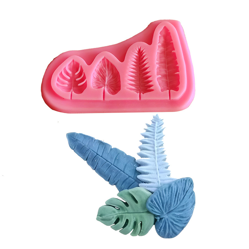 Kitchen Baking Items - ใบปาล์มและใบเต่าแม่พิมพ์ซิลิโคนFondantแม่พิมพ์เค้กช็อกโกแลตสบู่แม่พิมพ์ครัวเบเกอรี่ตกแต่งเค้กเครื่องมือ