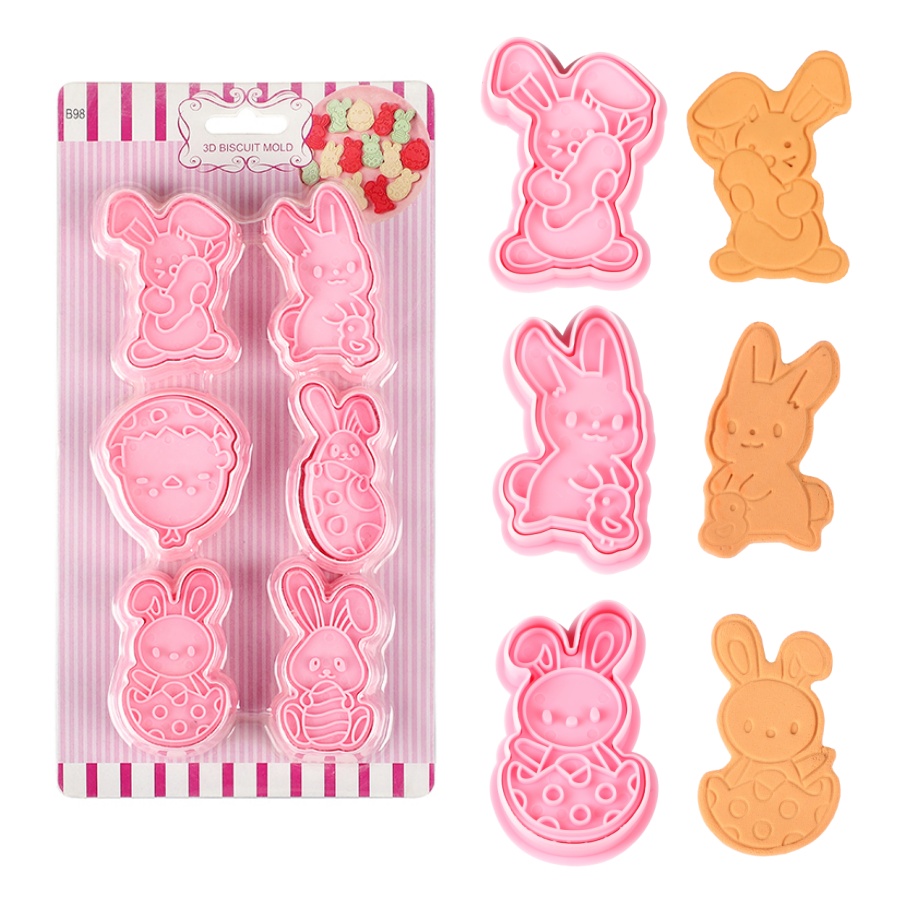 Baking Kitchen Set - 6 ชิ้น/เซ็ต Easter Bunny Cookie Cutters