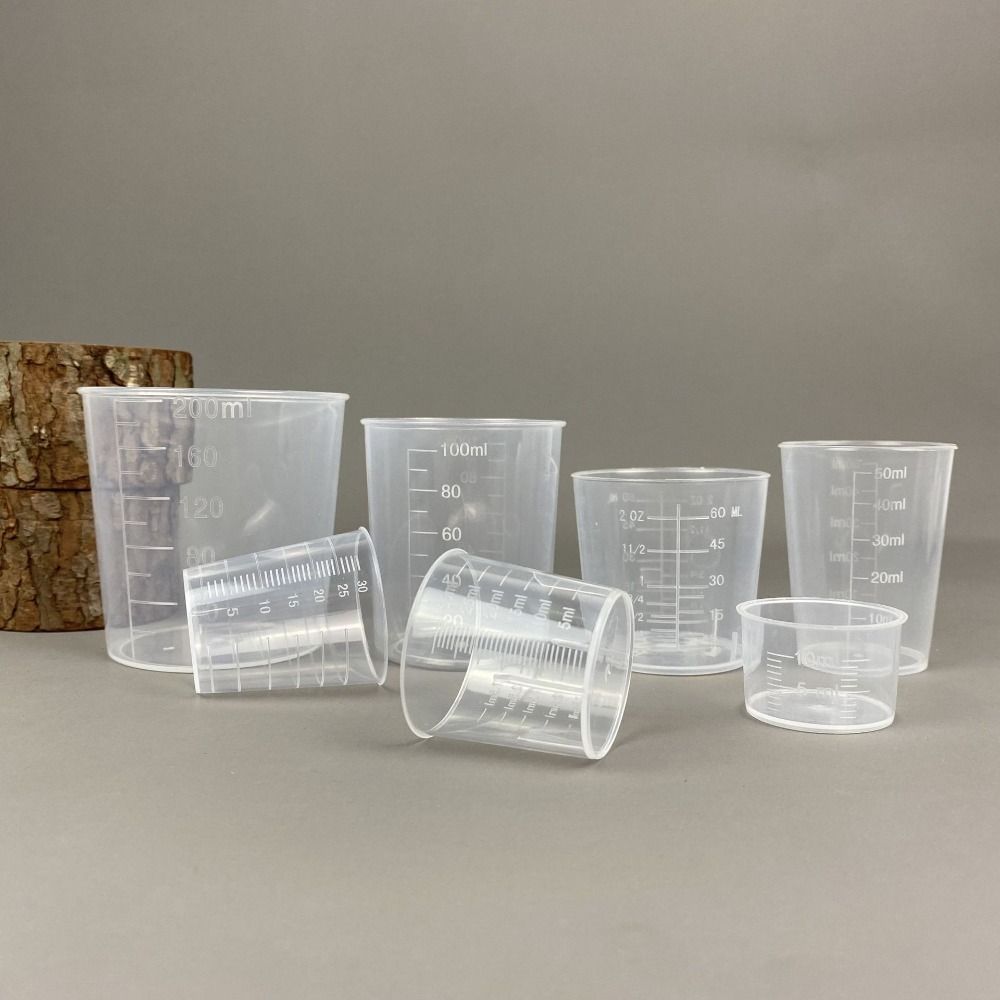 Mini Kitchen Baking - คอนเทนเนอร์ของเหลว CLEAR สําเร็จการศึกษาถ้วยพลาสติกขนาดวัดเหยือกสําเร็จการศึกษา MINI โปร่งใสผสมถ้วยครัวเบเกอรี่