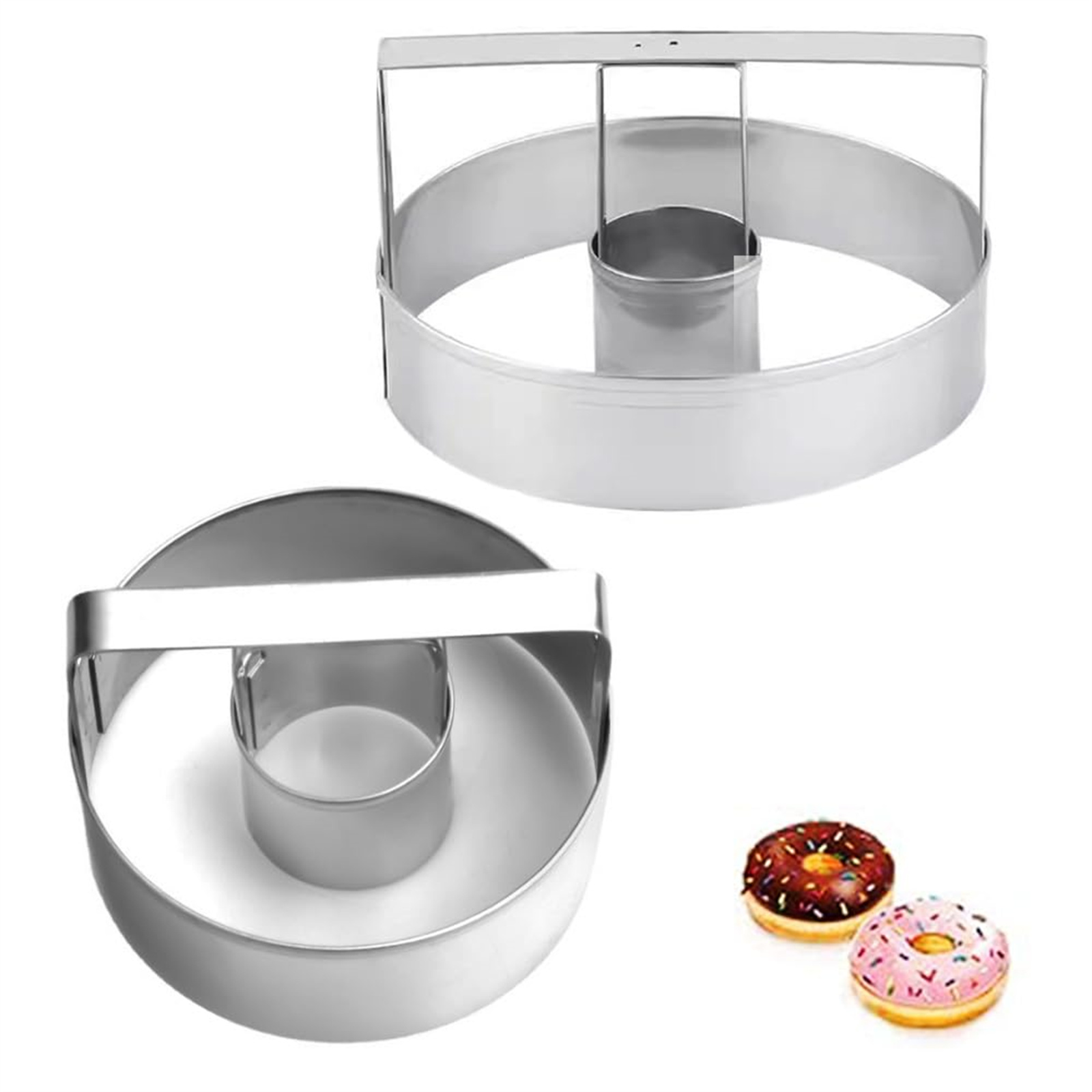 Kitchen Baking Items - เครื่องตัดคุกกี้สแตนเลส แม่พิมพ์โดนัททรงกลม สำหรับทำขนม ใช้งานได้ทุกวัน ทนทาน ใช้งานได้หลากหลาย