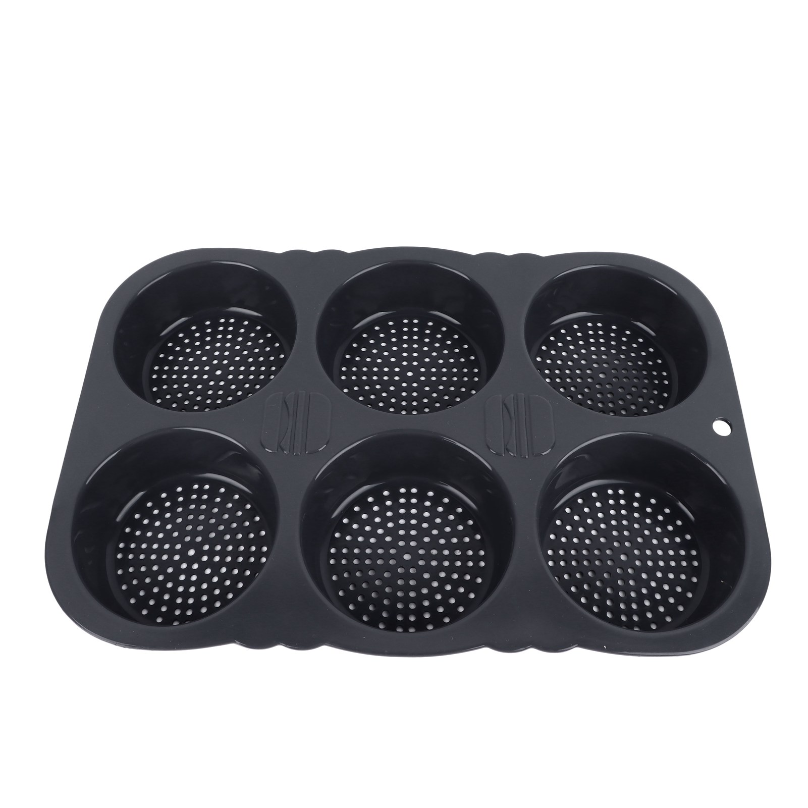 Kitchen Baking Ware - ต้านทานความร้อนขนมปังแฮมเบอร์เกอร์ทำความสะอาดง่ายแบบพับแม่พิมพ์ทำขนมอบ6ช่องสำหรับห้องครัวสำหรับไมโครเวฟ