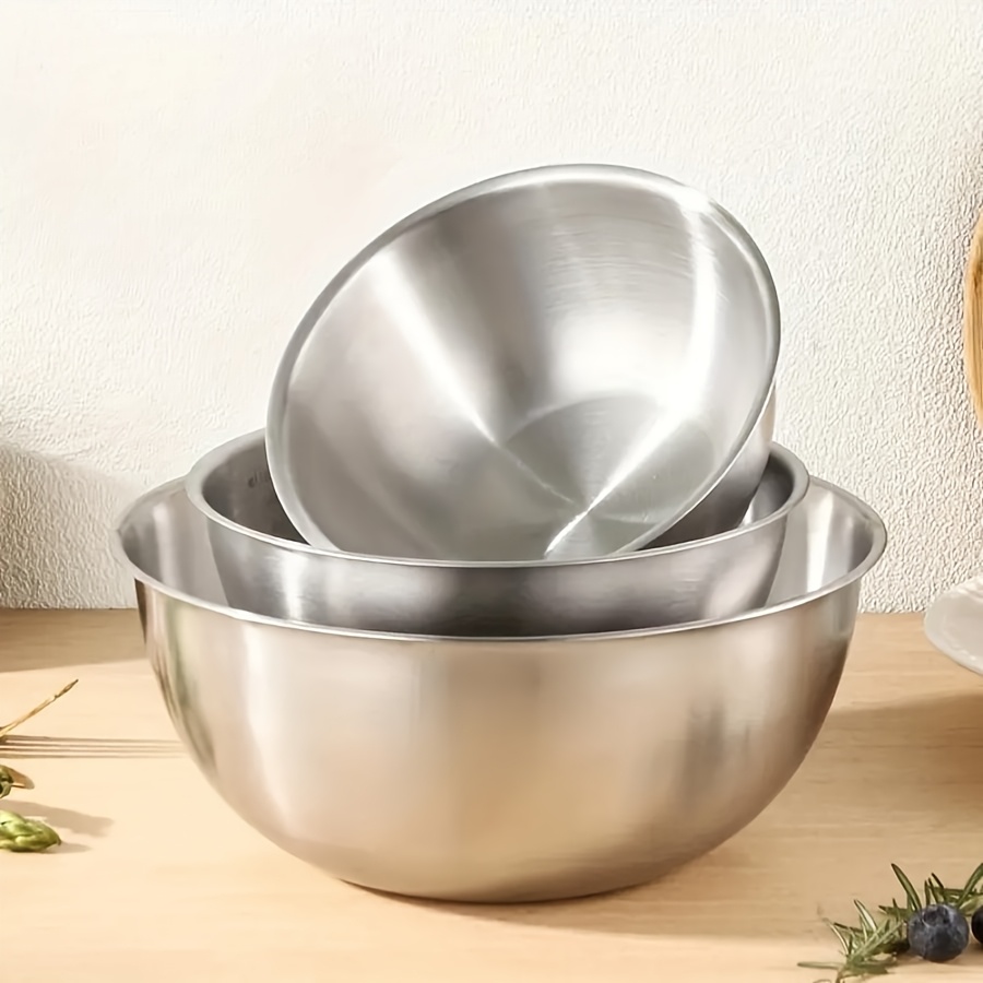 Baking Kitchen Set - ชุดชามสลัดสแตนเลส 3 ชิ้น ชามผสม เหมาะสำหรับการอบ การย่าง