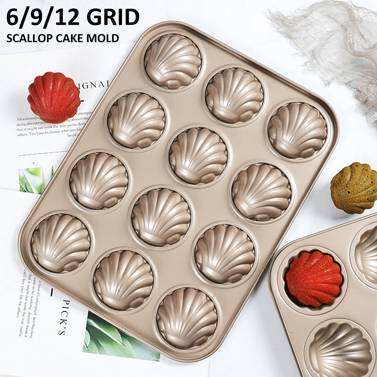 Kitchen Baking Ware - Madeleine แม่พิมพ์เชลล์รูปร่างเบเกอรี่แม่พิมพ์เหล็กคาร์บอนช็อกโกแลตคุกกี้เค้กแม่พิมพ์ Baking PAN ขนมถาดขนมสําหรับห้องครัวเครื่องมือ