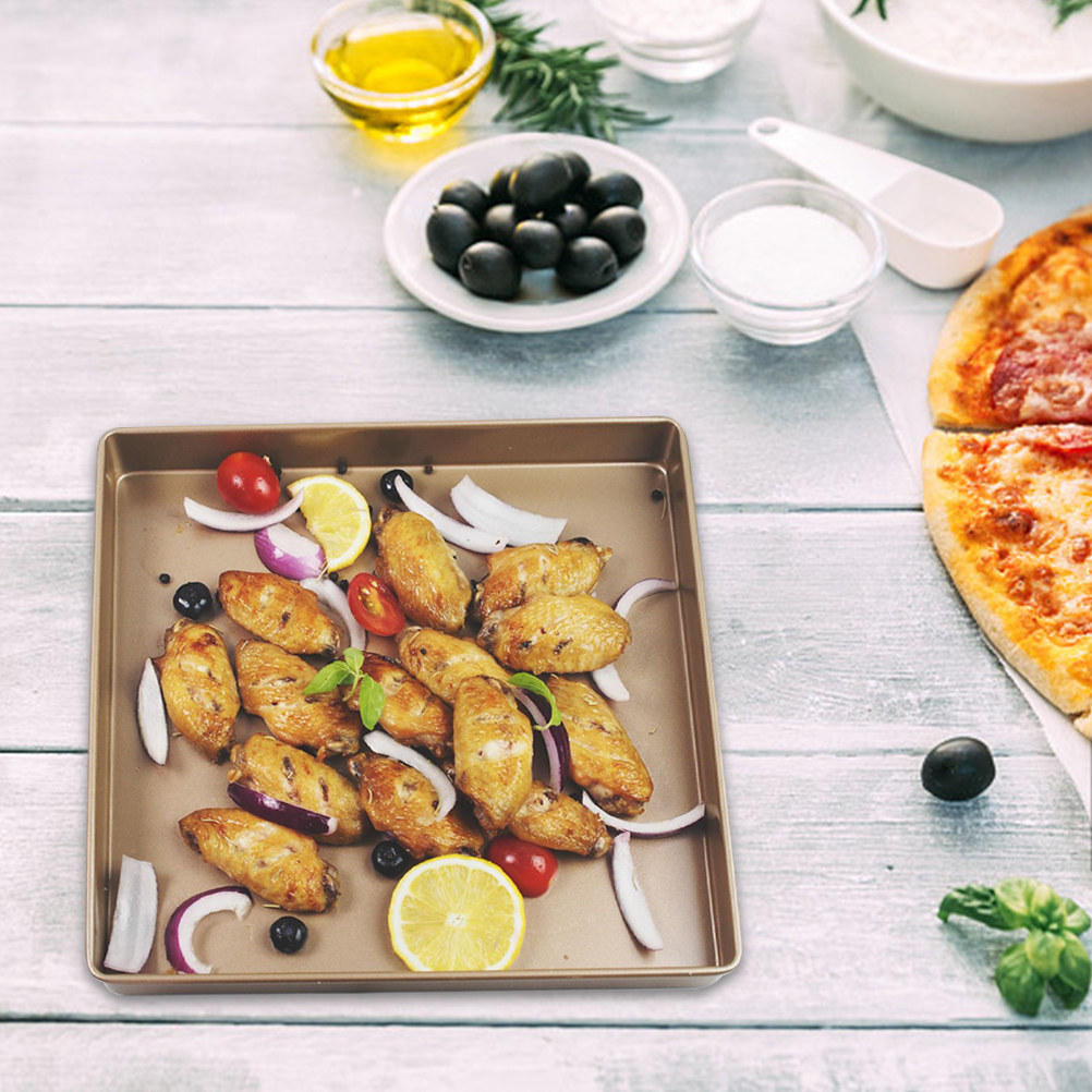 ถาดอบพิซซ่าทรงสี่เหลี่ยม เคลือ - Kitchen Baking Pans บทวิจารณ์และราคา